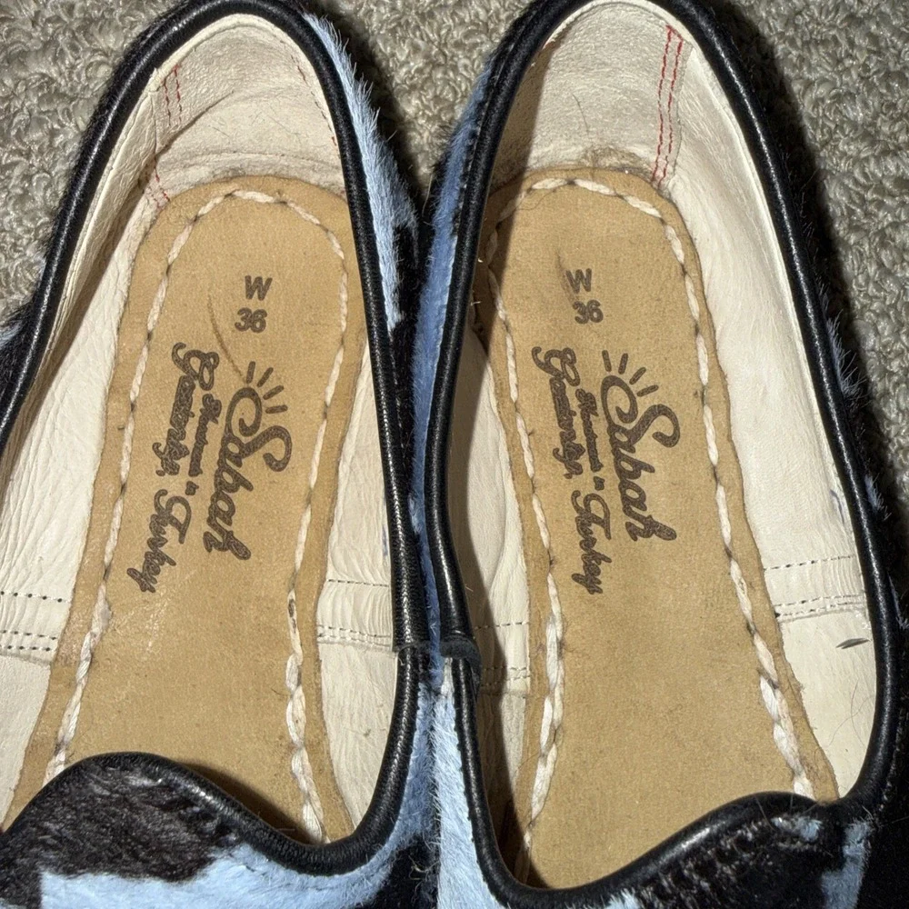 SABAH The Bolo Blue And Black Cow Print Loafer Size 36 (5.5) El Paso Texas‎